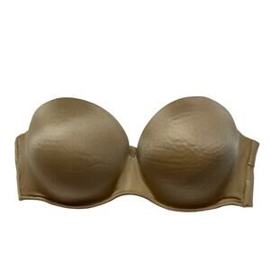 CACIQUE Beige Push Up Strapless Bra Size 38DD Convertible Padded Multi-way 38E